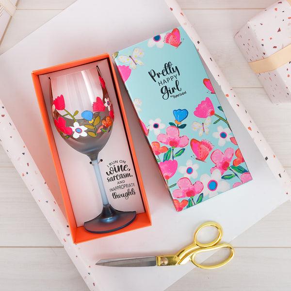 Pavilion Gift Company Wine & Sarcasm Gift Boxed 18 Oz Wine Glass