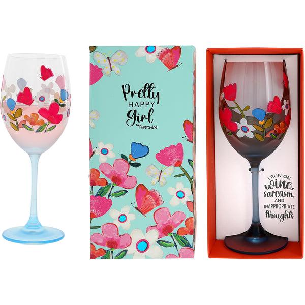 pavilion gift company Wine & Sarcasm Gift Boxed 18 oz Wine Glass