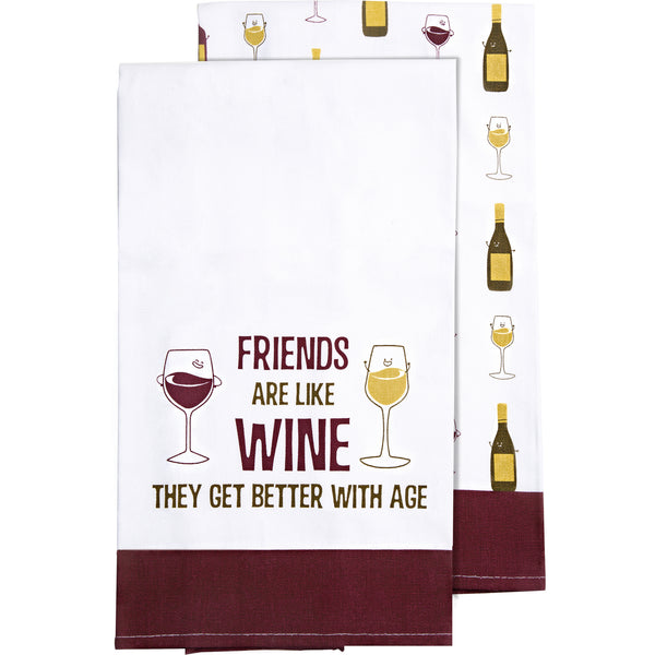 pavilion gift company Wine Tea Towel Gift Set (2 - 19.75" x 27.5")