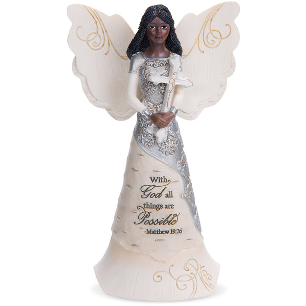pavilion gift company With God 6.5" EBN Angel with Cross
