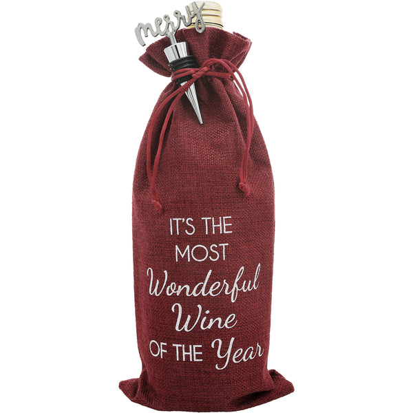 pavilion gift company Wonderful Wine 13" Wine Gift Bag Set