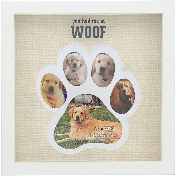 pavilion gift company Woof 9" Pawprint Shadowbox Frame
