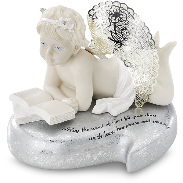 pavilion gift company Word of God 3.5" Cherub Reading Book