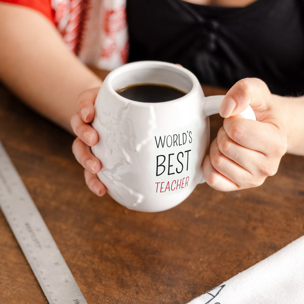 Pavilion Gift Company World's Best Teacher 22 Oz Embossed Mug
