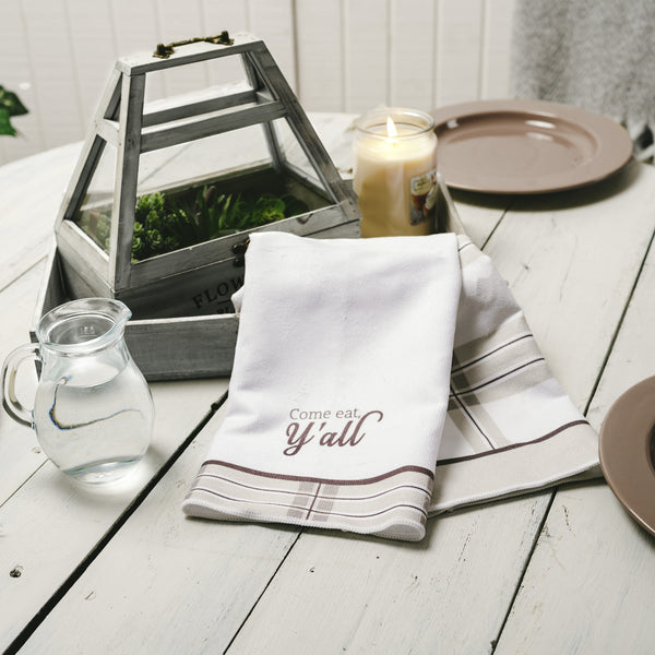 Pavilion Gift Company Y'all Tea Towel Gift Set (2 - 19.75" X 27.5")
