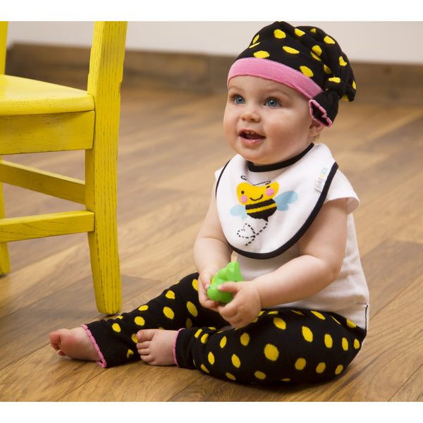 Pavilion Gift Company Yellow And Black Dot 0-12 Month Baby Hat
