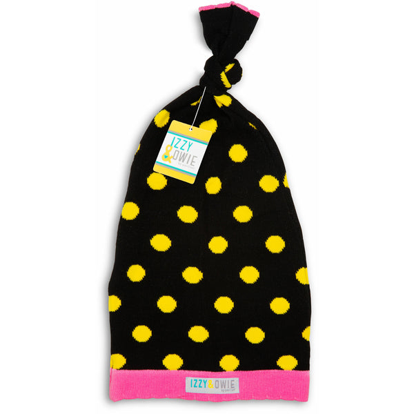 Pavilion Gift Company Yellow And Black Dot 0-12 Month Baby Hat