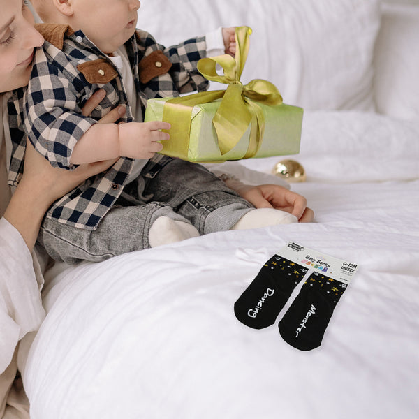 Pavilion Gift Company Yellow Dancing Monster 0-12 Month Non-slip Baby Socks