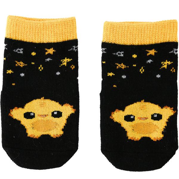 pavilion gift company Yellow Dancing Monster 0-12 Month Non-slip Baby Socks