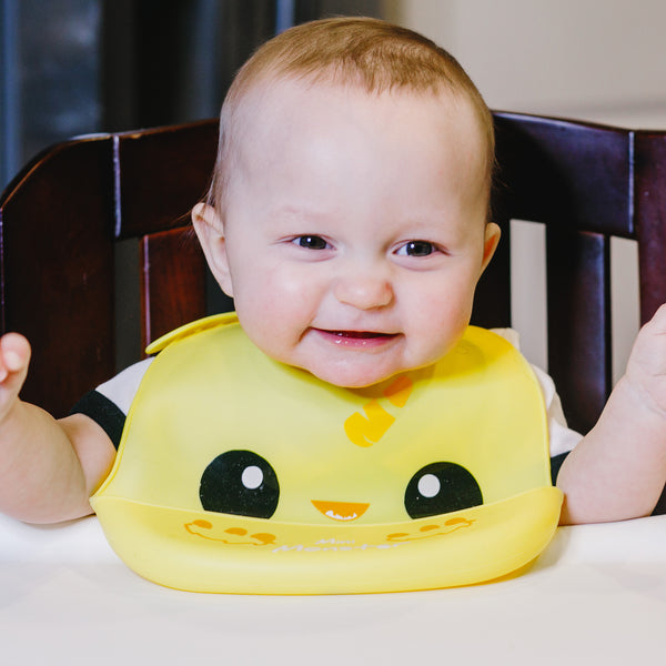 Pavilion Gift Company Yellow Mini Monster 12" Silicone Catch All Bib