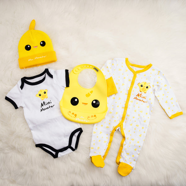 Pavilion Gift Company Yellow Mini Monster 12" Silicone Catch All Bib