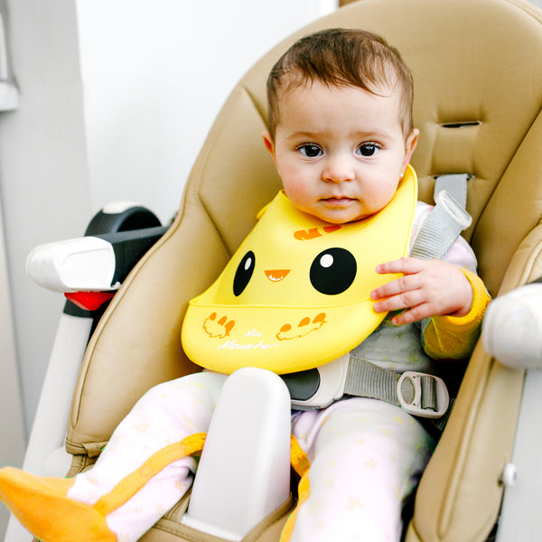 Pavilion Gift Company Yellow Mini Monster 12" Silicone Catch All Bib