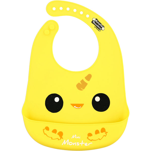 pavilion gift company Yellow Mini Monster 12" Silicone Catch All Bib