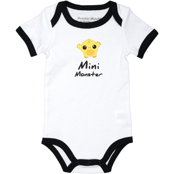 pavilion gift company Yellow Mini Monster 6-12 Months Bodysuit
