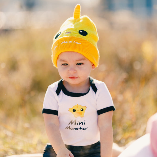 Pavilion Gift Company Yellow Mini Monster One Size Fits All Baby Hat