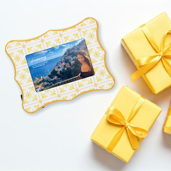 Pavilion Gift Company Yellow Pattern 8.25" X 6.5" Picture Frame (Holds 6" X 4" Photo)