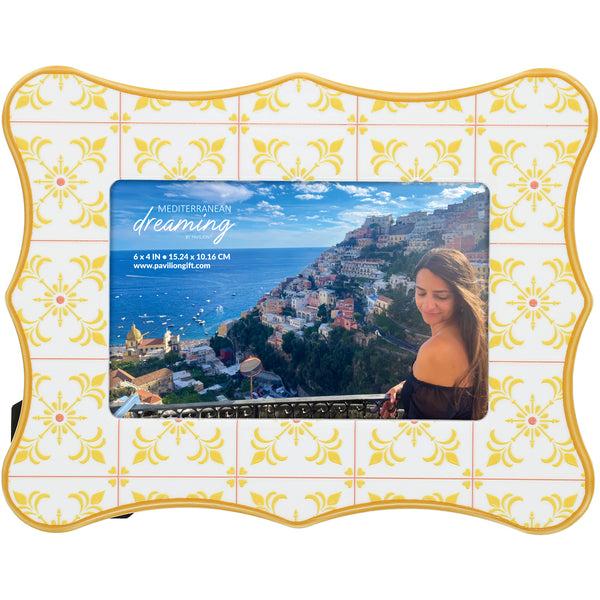 pavilion gift company Yellow Pattern 8.25" x 6.5" Picture Frame (Holds 6" x 4" Photo)