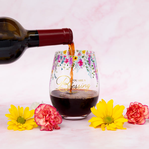 Pavilion Gift Company You Are A Blessing Gift Boxed 17 Oz Stemless Wine Glass