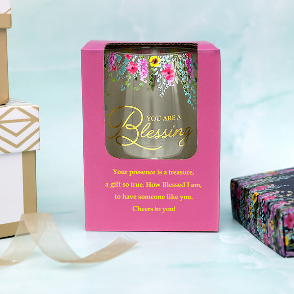 Pavilion Gift Company You Are A Blessing Gift Boxed 17 Oz Stemless Wine Glass