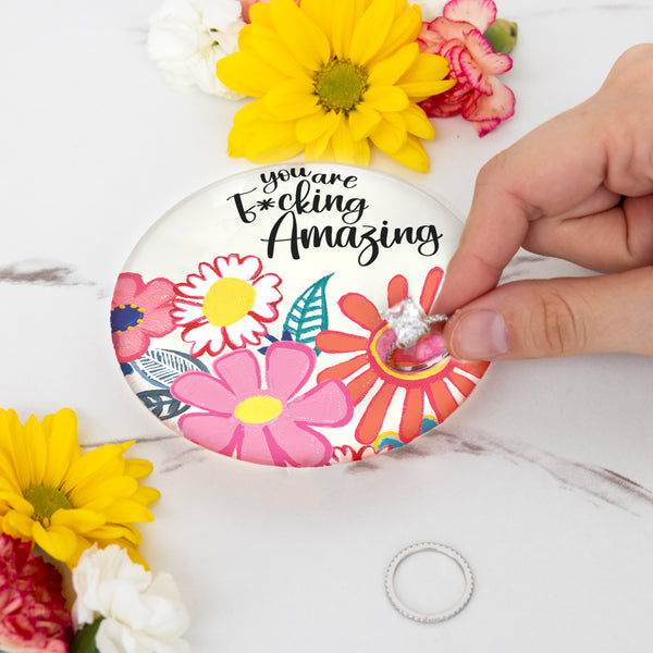 Pavilion Gift Company You Are Amazing 4" Glass Keepsake Dish