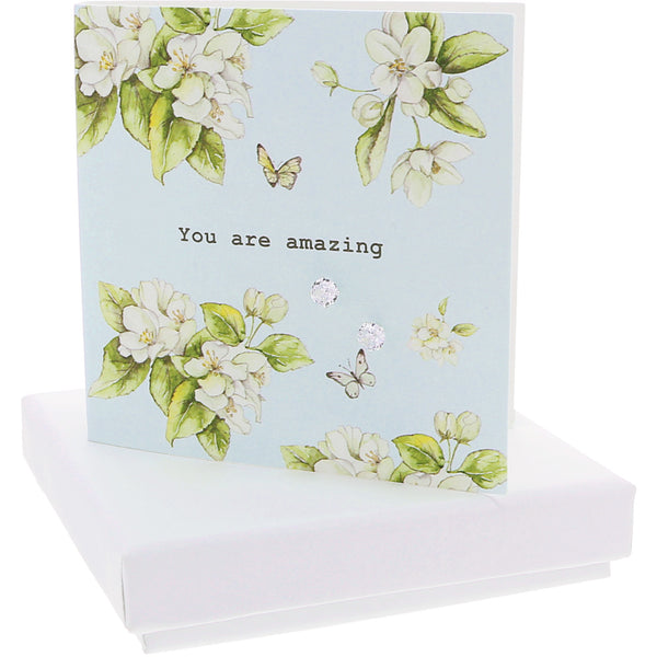 pavilion gift company You are Amazing 5mm Sterling Silver Cubic Zirconia Stud Earrings