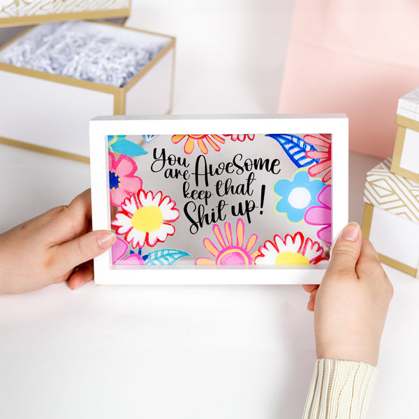 Pavilion Gift Company You Are Awesome 8.5" X 5.5" Framed Glass Plaque