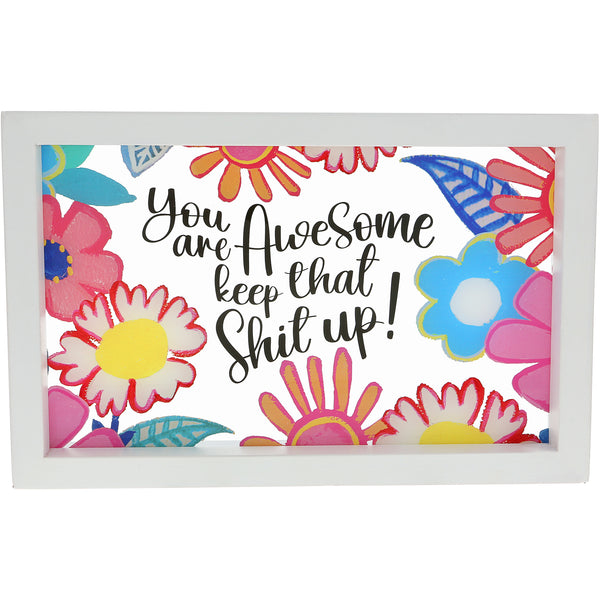 pavilion gift company You Are Awesome 8.5" x 5.5" Framed Glass Plaque