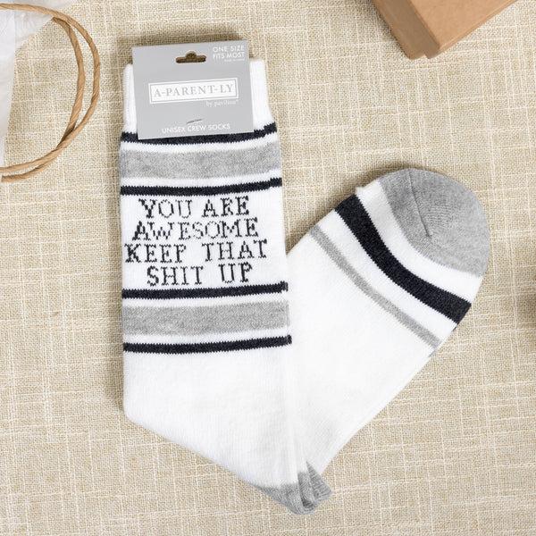 Pavilion Gift Company You Are Awesome M/L Unisex Crew Sock