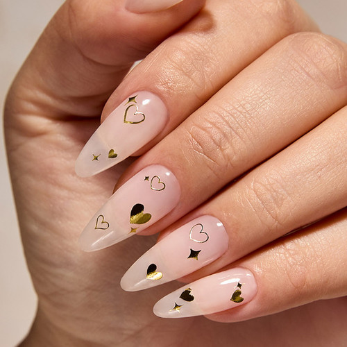 Peacci Gold Heart Outlines Studio Nail Decals