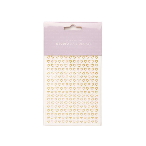 peacci Gold Heart Outlines Studio Nail Decals