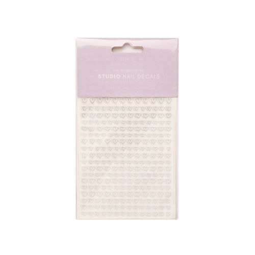 peacci Silver Heart Outlines Studio Nail Decals