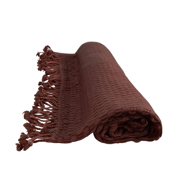 Peach Couture Authentic Cashmere Basketweave Throw (50x60")