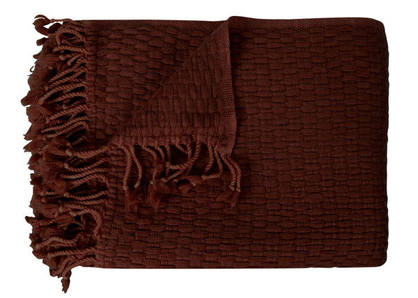 Peach Couture Authentic Cashmere Basketweave Throw (50x60")