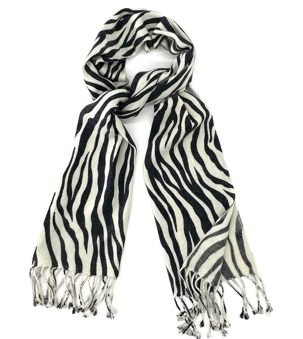 peach couture Black & White Zebra Print Pashmina Shawl