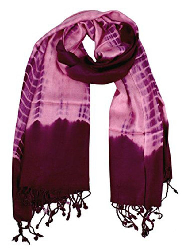 peach couture Bubble Gum & Plum Tie-Dye Pashmina Shawl