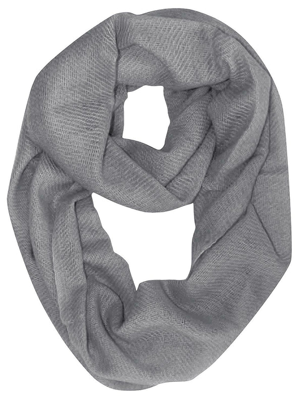 peach couture Cashmere Wool Infinity Loop Scarf-Grey