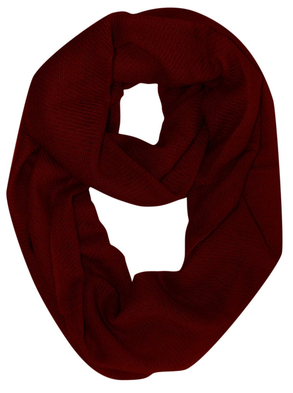 peach couture Cashmere Wool Infinity Loop Scarf-Maroon
