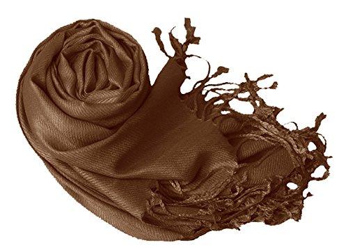 Peach Couture Chocolate Brown Pashmina Shawl Wrap Scarf