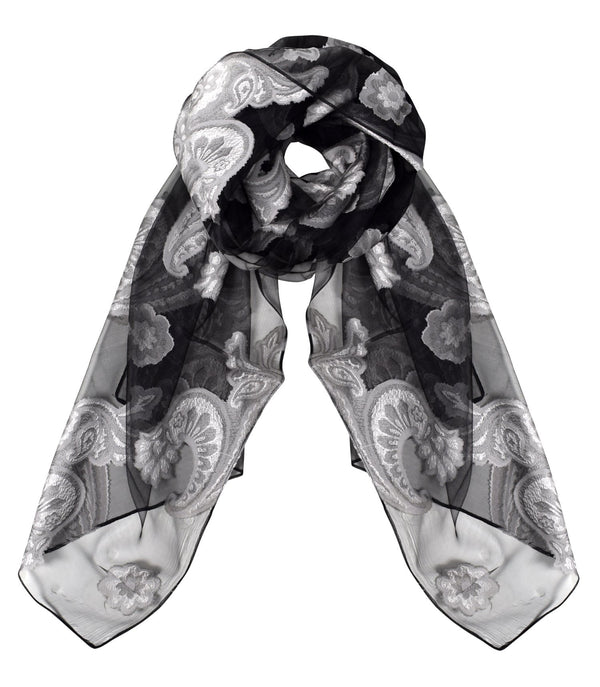 Peach Couture Floral Embroidered Burnout Summer Scarf