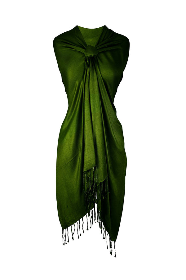 peach couture Forest Green Pashmina Shawl Wrap Scarf