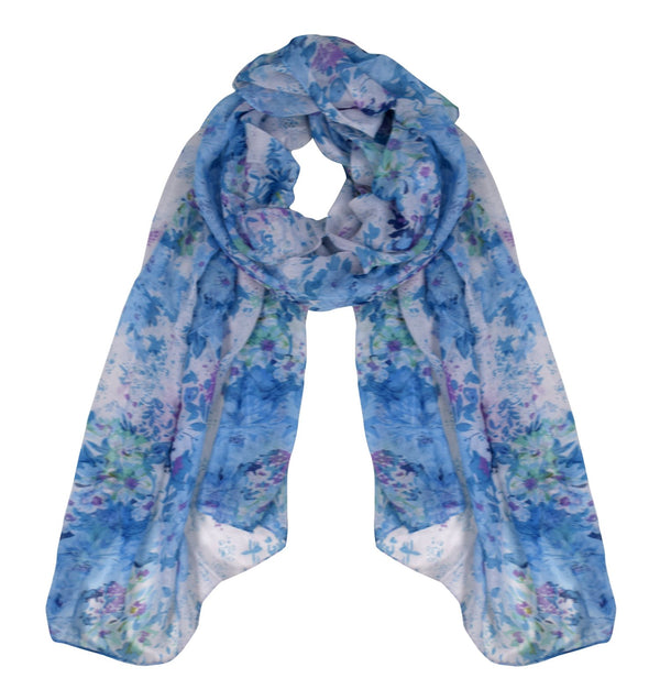 Peach Couture Hibiscus Floral Lightweight Summer Scarf