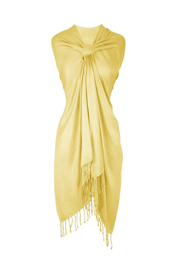 peach couture Light Yellow Pashmina Shawl Wrap Scarf