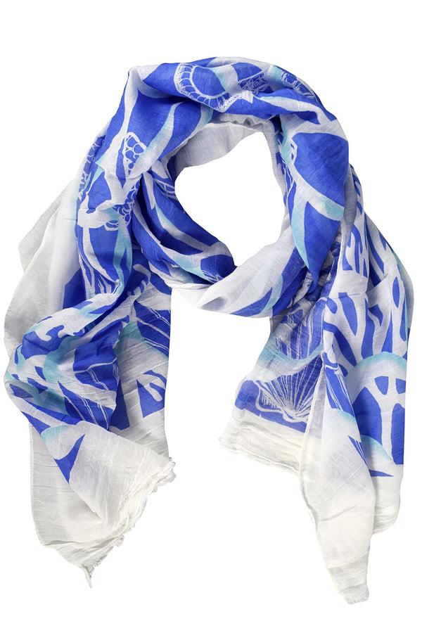 Peach Couture Lightweight Cotton Blend Nautical Scarf