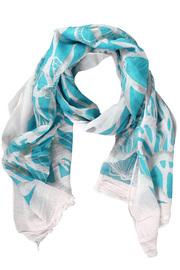 Peach Couture Lightweight Cotton Blend Nautical Scarf