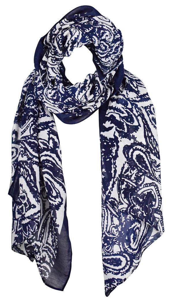 Peach Couture Lightweight Damask Paisley Summer Scarf