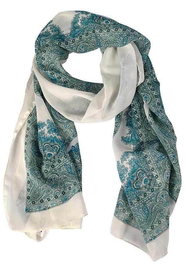 Peach Couture Lightweight Damask Paisley Summer Scarf