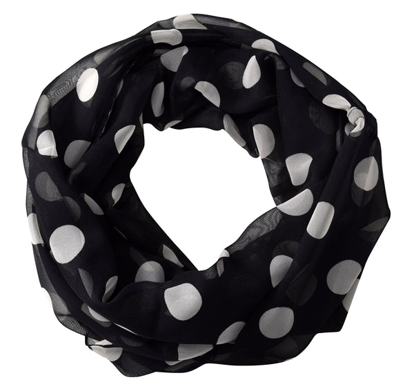 Peach Couture Lovely Sheer Speckled Polka Dot Circle Print Infinity Loop Scarves