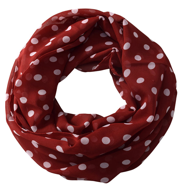 Peach Couture Lovely Sheer Speckled Polka Dot Circle Print Infinity Loop Scarves