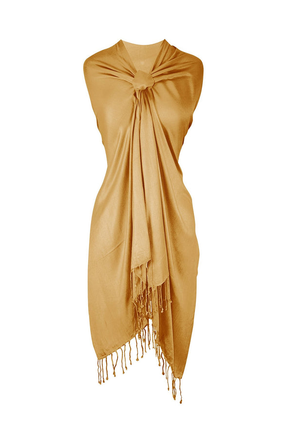 peach couture Brown Pashmina Shawl Wrap Scarf