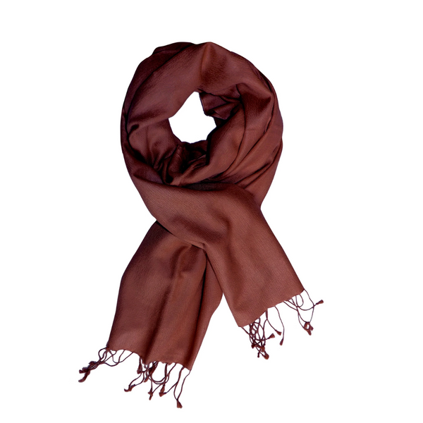 Peach Couture Chocolate Brown Cashmere & Silk Shawl